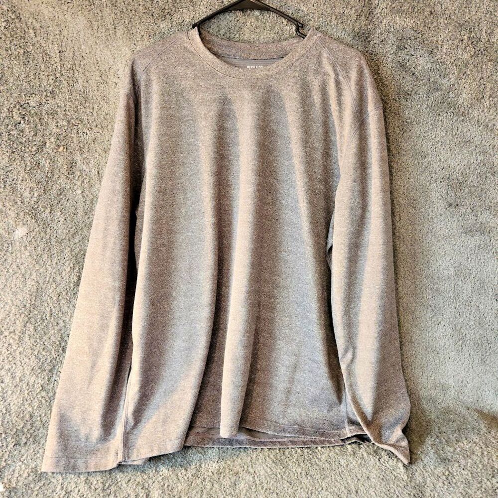 Vintage Bugle Boy Pullover Shirt Gray Long Sleeves Mens XL Polyester